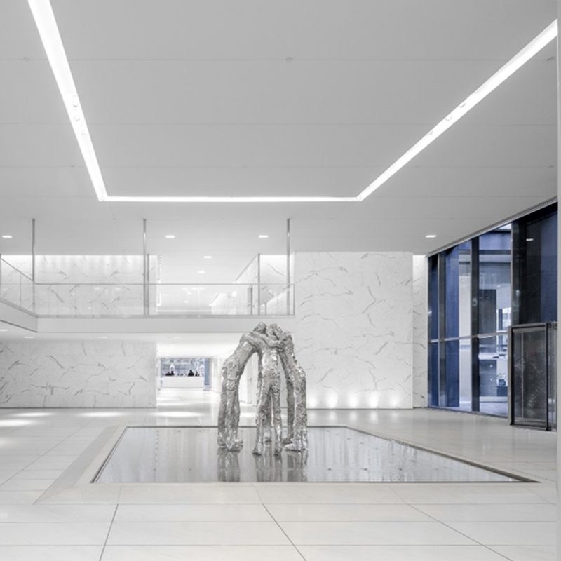 Lobby of investment corporation in New York City